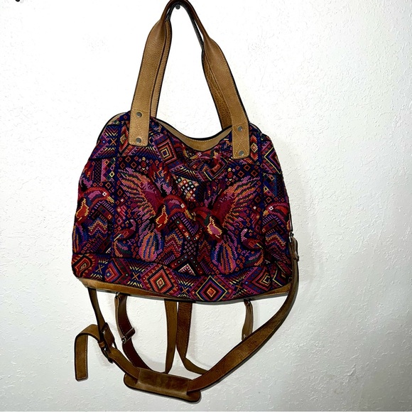 Mermaids and Dragons Handbags - Mermaids and Dragons Hummingbirds Large Convertible Huipil Daybag Backpack